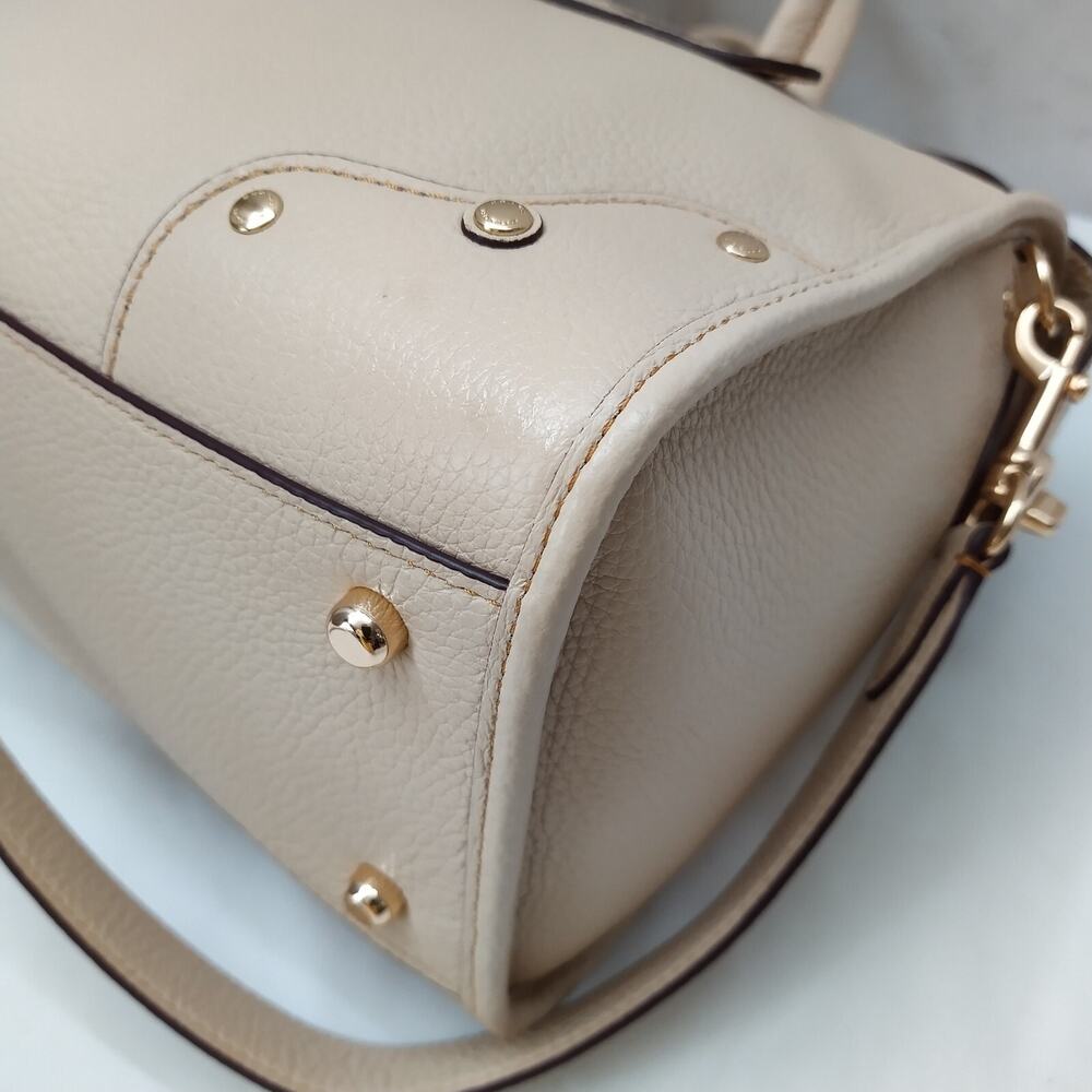 Coach Millie Ivory Pebbled Leather Top Handle Satchel Bag - NWT $550 - Picture 9 of 15
